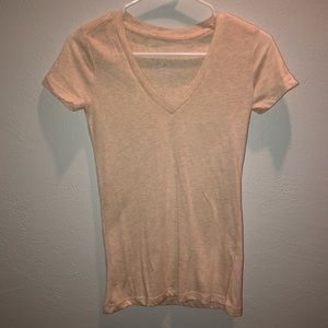 Tan V-neck Short sleeve